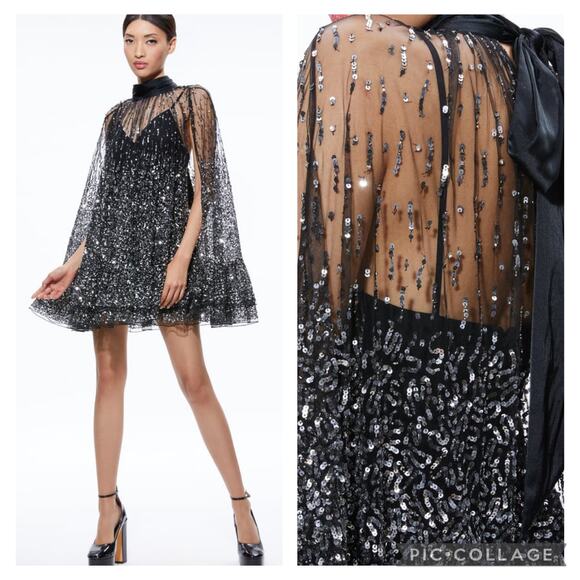 Alice + Olivia Dresses & Skirts - Alice + Olivia ZENON CAPE MINI DRESS